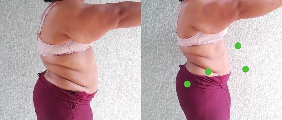 Resultado real de aluna 4 — antes e depois